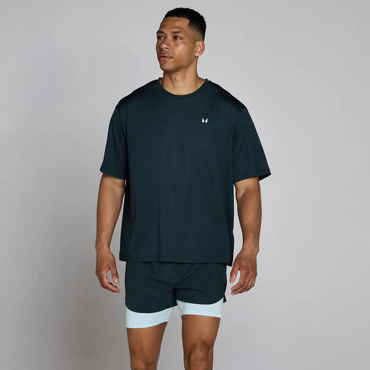 MP Men's Hybrid Oversized Mesh T-Shirt - Washed Black