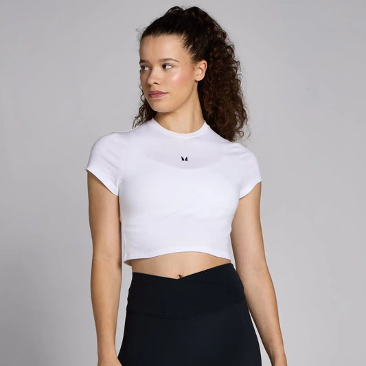 MP Women's Basics Body Fit Short Sleeve Crop T-Shirt - White