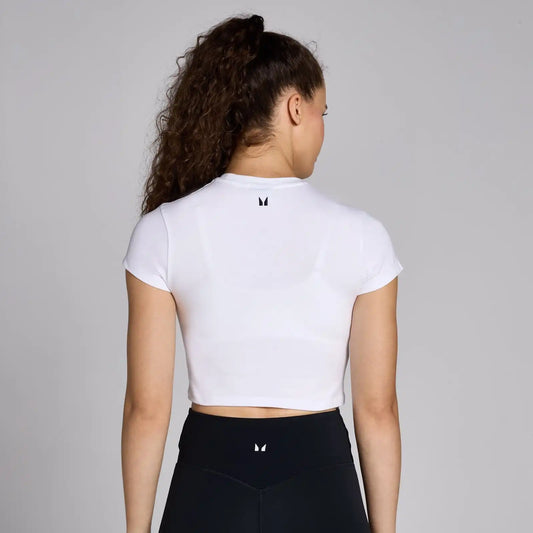 MP Women's Basics Body Fit Short Sleeve Crop T-Shirt - White