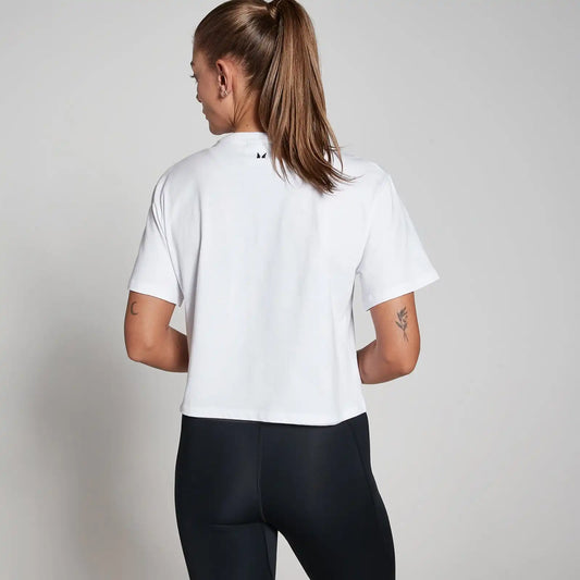 MP Women's Basics Boxy Short Sleeve Crop T-Shirt - White