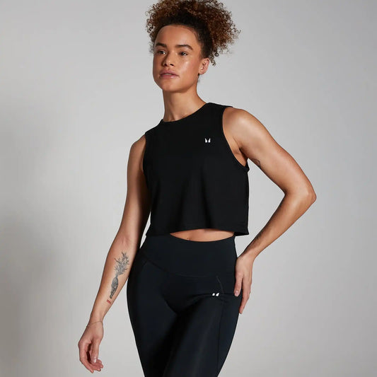 MP Women's Training Cropped Vest - Black